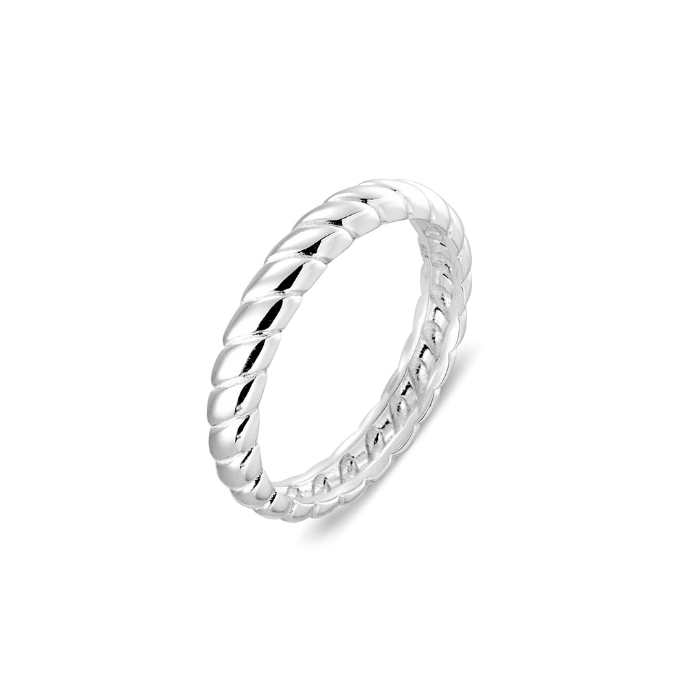 Sterling silver gold plated wide flat braid ring