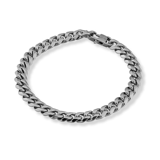 Blaze stainless steel men’s 8MM cuban link bracelet in matte finish