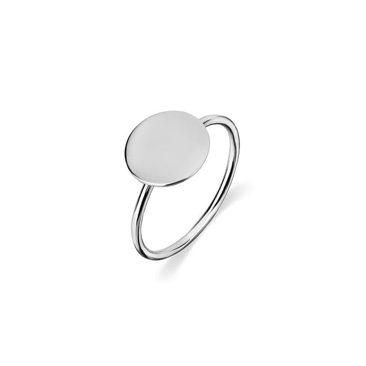 Sterling silver flat disc ring