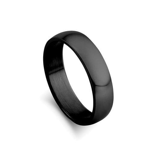 Blaze stainless steel men’s domed shiny ring