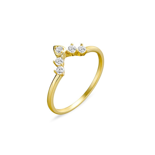 Sterling silver CZ peak ring