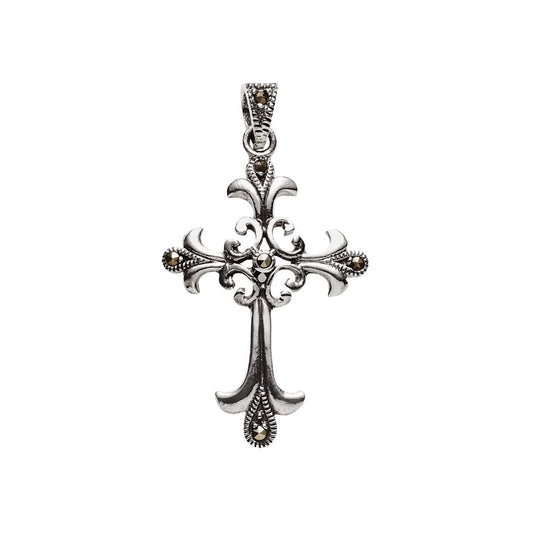 Sterling silver marcasite cross