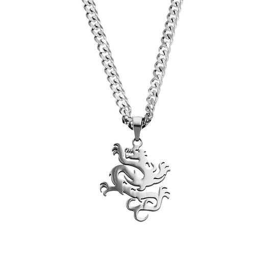 Blaze stainless steel dragon necklace